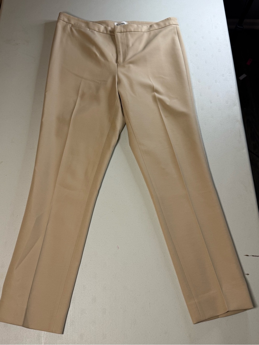 R Label Beige Stretch Slim Straight Dress Pants Women’s Medium Career Office